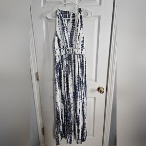 Blue and White Maxi Dress